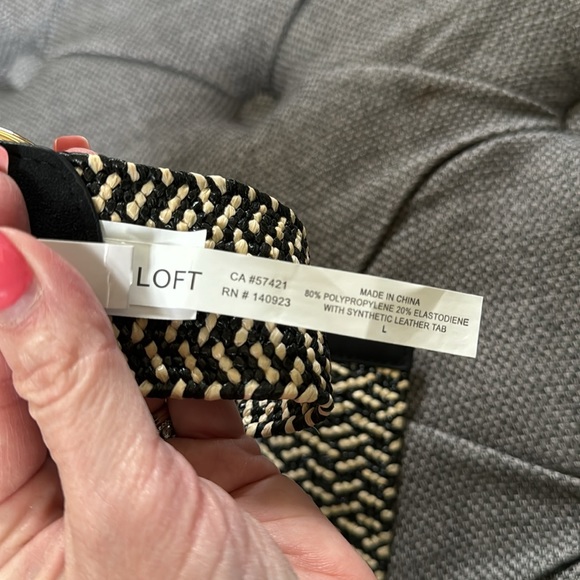 NWT Loft women’s belt, black and cream, size L - Picture 7 of 7